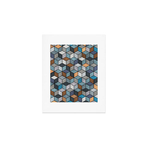 Zoltan Ratko Colorful Concrete Cubes Blue Art Print