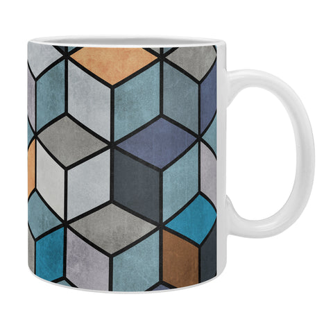 Zoltan Ratko Colorful Concrete Cubes Blue Coffee Mug