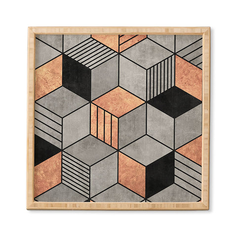 Zoltan Ratko Concrete and Copper Cubes 2 Framed Wall Art