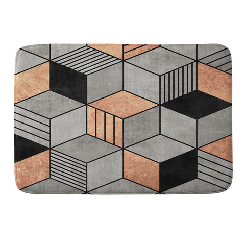 Zoltan Ratko Concrete and Copper Cubes 2 Memory Foam Bath Mat