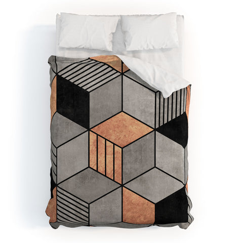 Zoltan Ratko Concrete and Copper Cubes 2 Duvet Cover