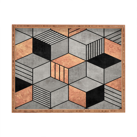 Zoltan Ratko Concrete and Copper Cubes 2 Rectangular Tray