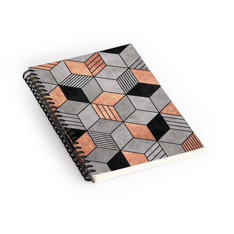Zoltan Ratko Concrete and Copper Cubes 2 Spiral Notebook