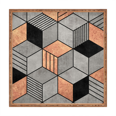 Zoltan Ratko Concrete and Copper Cubes 2 Square Tray