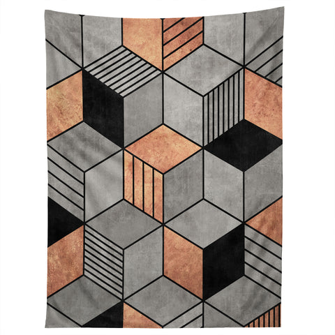 Zoltan Ratko Concrete and Copper Cubes 2 Tapestry