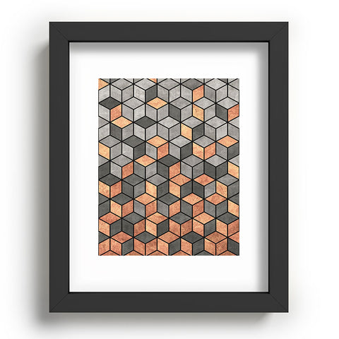 Zoltan Ratko Concrete and Copper Cubes Recessed Framing Rectangle