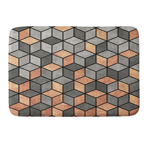 Zoltan Ratko Concrete and Copper Cubes Memory Foam Bath Mat