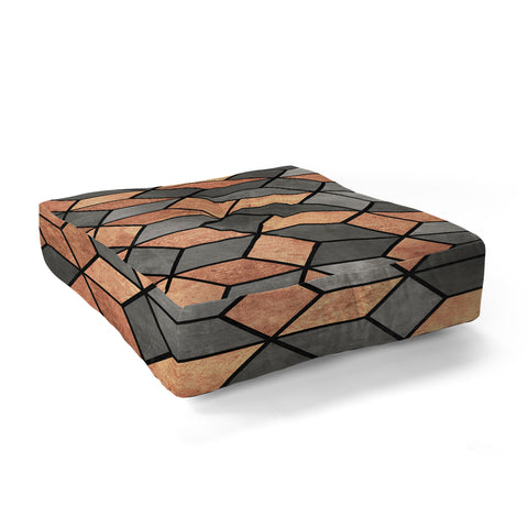 Zoltan Ratko Concrete and Copper Cubes Floor Pillow Square