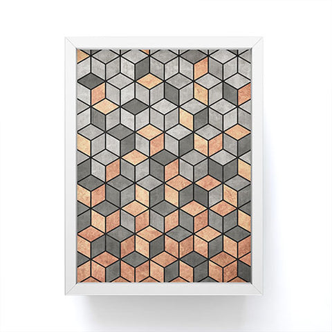 Zoltan Ratko Concrete and Copper Cubes Framed Mini Art Print