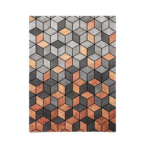 Zoltan Ratko Concrete and Copper Cubes Poster