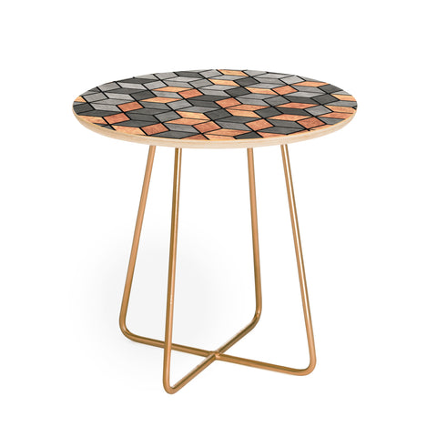 Zoltan Ratko Concrete and Copper Cubes Round Side Table