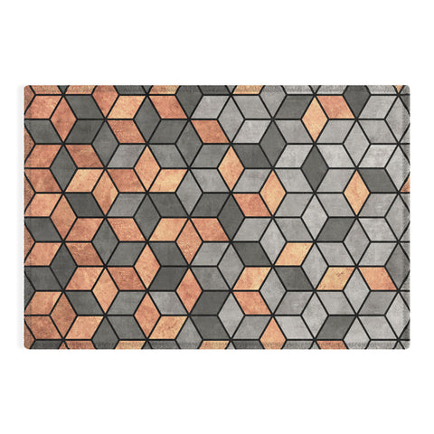 Zoltan Ratko Concrete and Copper Cubes Outdoor Rug