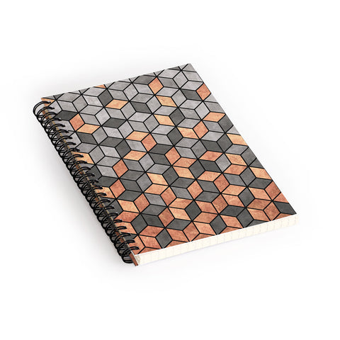 Zoltan Ratko Concrete and Copper Cubes Spiral Notebook