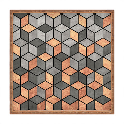 Zoltan Ratko Concrete and Copper Cubes Square Tray