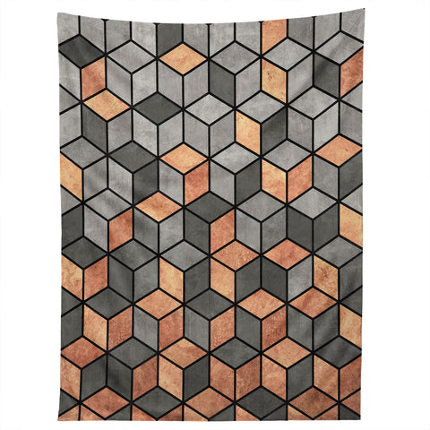 Zoltan Ratko Concrete and Copper Cubes Tapestry