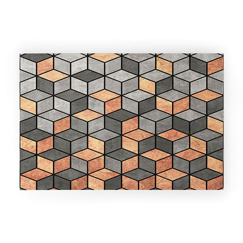 Zoltan Ratko Concrete and Copper Cubes Welcome Mat