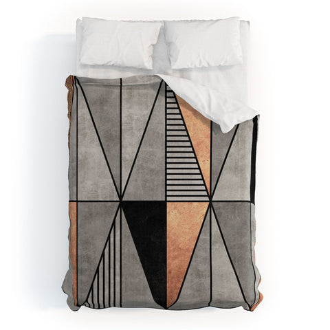 Zoltan Ratko Concrete and Copper Triangles Duvet Cover