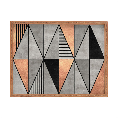 Zoltan Ratko Concrete and Copper Triangles Rectangular Tray