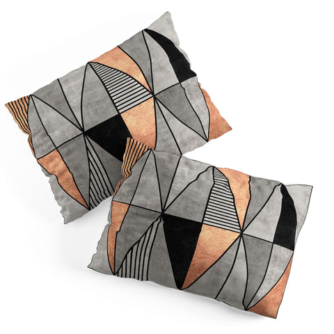 Zoltan Ratko Concrete and Copper Triangles Pillow Shams