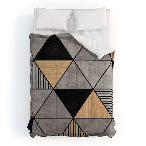 Zoltan Ratko Concrete and Wood Triangles 2 Comforter