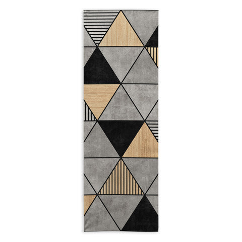 Zoltan Ratko Concrete and Wood Triangles 2 Yoga Towel