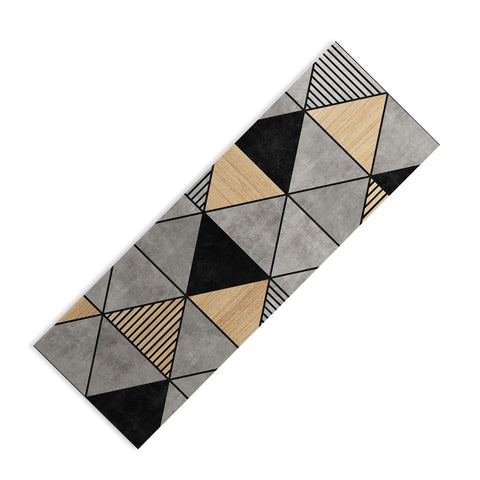 Zoltan Ratko Concrete and Wood Triangles 2 Yoga Mat