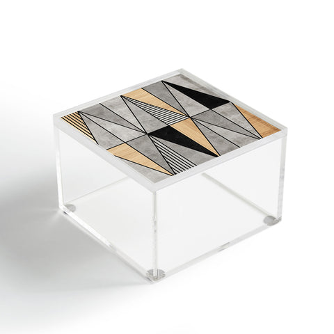 Zoltan Ratko Concrete and Wood Triangles Acrylic Box