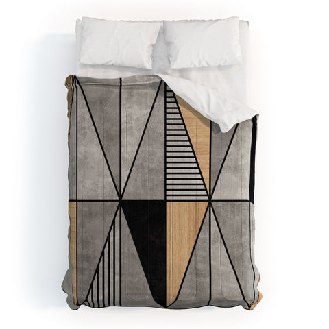 Zoltan Ratko Concrete and Wood Triangles Comforter