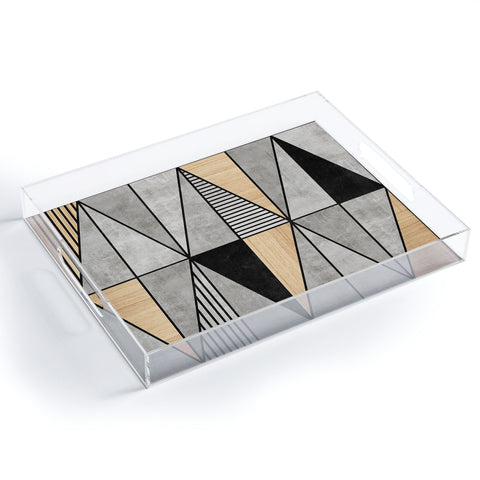 Zoltan Ratko Concrete and Wood Triangles Acrylic Tray