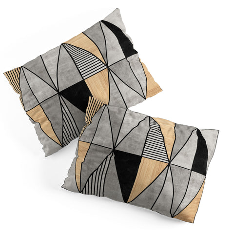 Zoltan Ratko Concrete and Wood Triangles Pillow Shams
