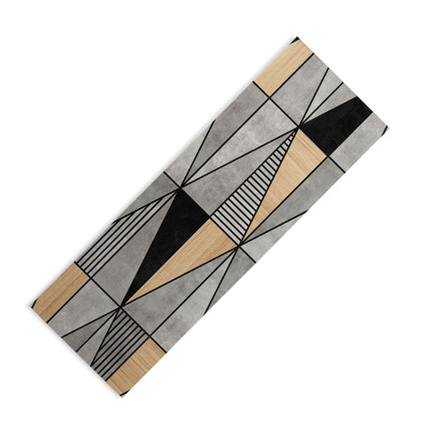 Zoltan Ratko Concrete and Wood Triangles Yoga Mat