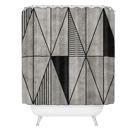 Zoltan Ratko Concrete Triangles Shower Curtain