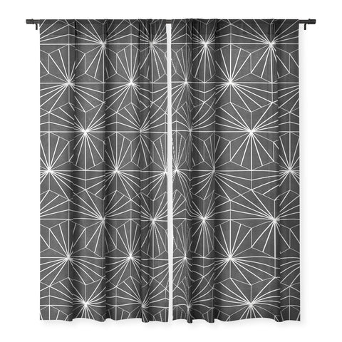 Zoltan Ratko Hexagonal Pattern Black Concrete Sheer Non Repeat
