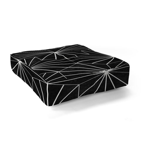 Zoltan Ratko Hexagonal Pattern Black Concrete Floor Pillow Square