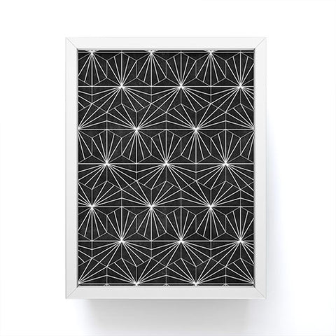 Zoltan Ratko Hexagonal Pattern Black Concrete Framed Mini Art Print