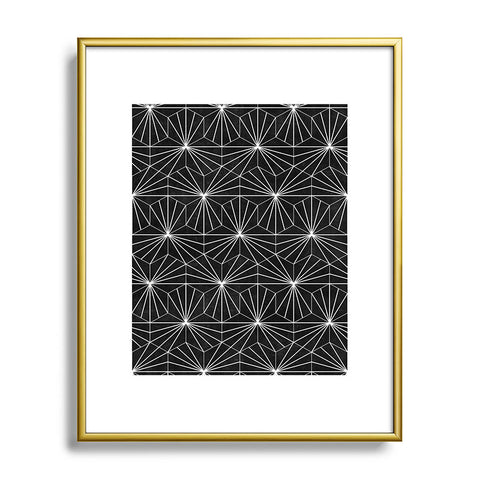 Zoltan Ratko Hexagonal Pattern Black Concrete Metal Framed Art Print