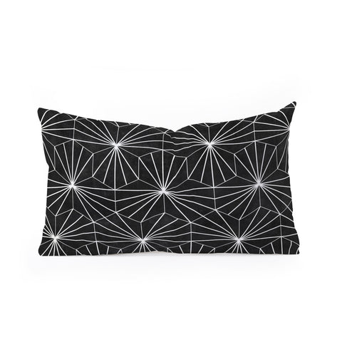 Zoltan Ratko Hexagonal Pattern Black Concrete Oblong Throw Pillow