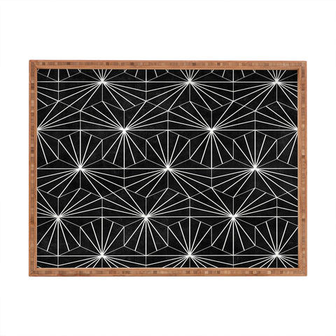 Zoltan Ratko Hexagonal Pattern Black Concrete Rectangular Tray