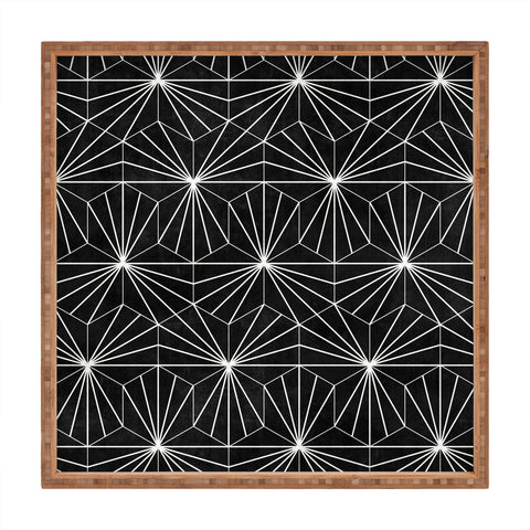 Zoltan Ratko Hexagonal Pattern Black Concrete Square Tray