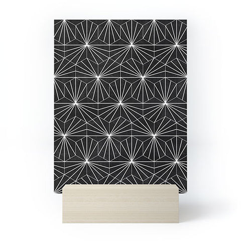 Zoltan Ratko Hexagonal Pattern Black Concrete Mini Art Print
