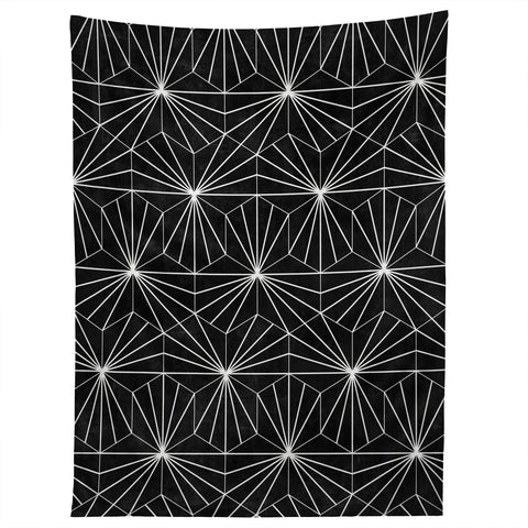 Zoltan Ratko Hexagonal Pattern Black Concrete Tapestry