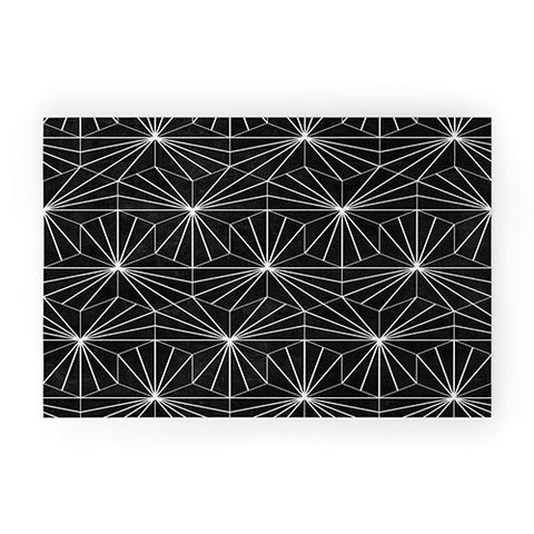 Zoltan Ratko Hexagonal Pattern Black Concrete Welcome Mat