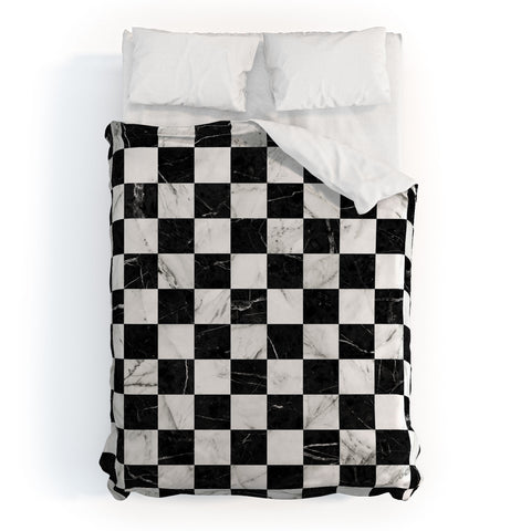Zoltan Ratko Marble Checkerboard Pattern Duvet Cover