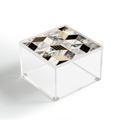 Zoltan Ratko Marble Cubes 2 Black and White Acrylic Box