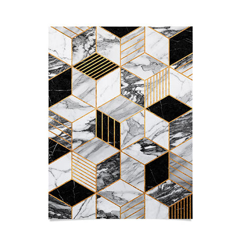 Zoltan Ratko Marble Cubes 2 Black and White Poster