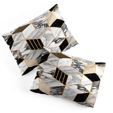 Zoltan Ratko Marble Cubes 2 Black and White Pillow Shams