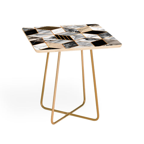 Zoltan Ratko Marble Cubes 2 Black and White Side Table