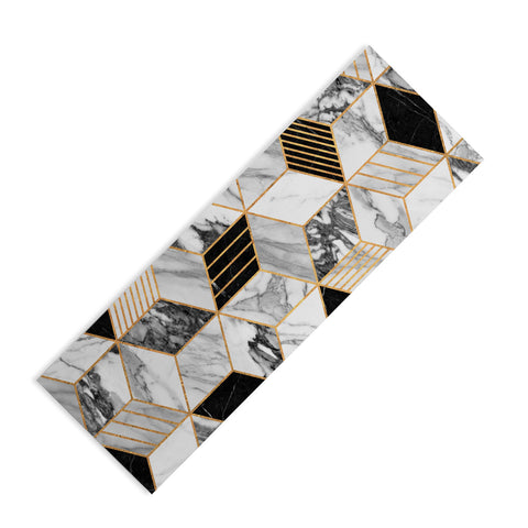 Zoltan Ratko Marble Cubes 2 Black and White Yoga Mat