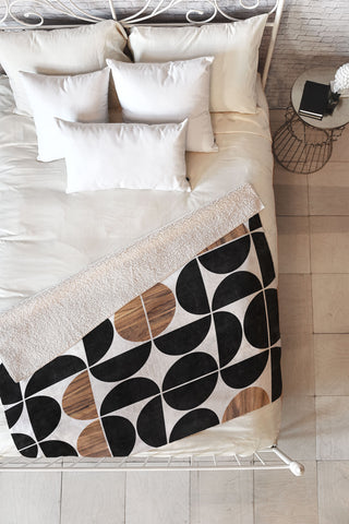 Zoltan Ratko MidCentury Modern Pattern No1 Fleece Throw Blanket