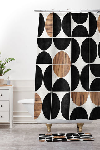 Zoltan Ratko MidCentury Modern Pattern No1 Shower Curtain And Mat